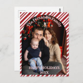 Christmas Candy Cane Stripes Cutsom ポストカード (正面/裏面)