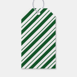 Christmas Candy Cane Stripes in Green and White  ギフトタグ
