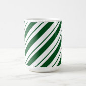 Christmas Candy Cane Stripes in Green and White コーヒーマグカップ (中央)