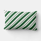 Christmas Candy Cane Stripes in Green and White  ランバークッション (裏面)