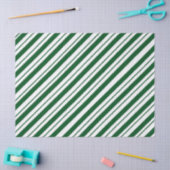 Christmas Candy Cane Stripes in Green and White  薄葉紙 (クラフト)
