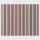 Christmas Candy Cane Stripes in Pink Green and Red ラッピングペーパー (フラット)