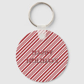 Christmas Candy Cane Stripes keychain キーホルダー (正面)