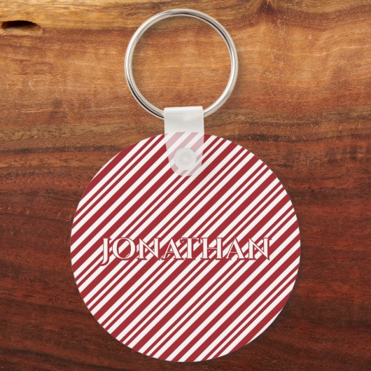 Christmas Candy Cane Stripes keychain キーホルダー (裏面)