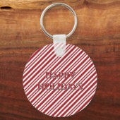 Christmas Candy Cane Stripes keychain キーホルダー (正面)