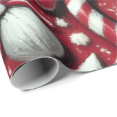 Christmas Candy Cane Tree Presents Red Decoupage ラッピングペーパー (ロールコーナー)