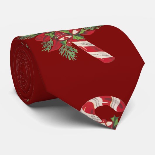 Christmas Candy Cane With Decorative Ribbon ネクタイ (ロール)