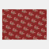 Christmas Candy Cane With Decorative Ribbon ラッピングペーパーシート (正面3)