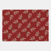 Christmas Candy Cane With Decorative Ribbon ラッピングペーパーシート (正面)