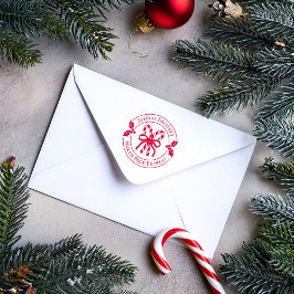 Christmas Candy Cane Wood Art Stamp セルフインキングスタンプ