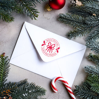 Christmas Candy Cane Wood Art Stamp セルフインキングスタンプ