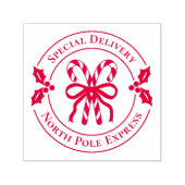 Christmas Candy Cane Wood Art Stamp セルフインキングスタンプ (デザイン)