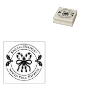 Christmas Candy Cane Wood Art Stamp ラバースタンプ (押印)