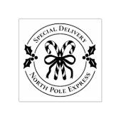 Christmas Candy Cane Wood Art Stamp ラバースタンプ (インプリント)