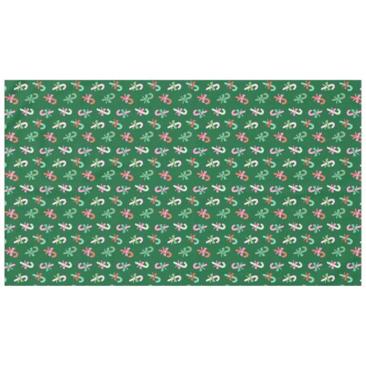 Christmas Candy Canes with Bows - Green テーブルクロス (正面(横))