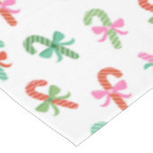 Christmas Candy Canes with Bows - Green & White テーブルクロス (アングル)