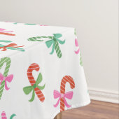 Christmas Candy Canes with Bows - Green & White テーブルクロス (インサイチュ)