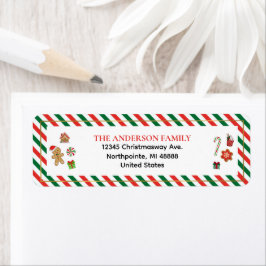 Christmas Candy Coated Sugar Plum Return Address ラベル