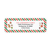 Christmas Candy Coated Sugar Plum Return Address ラベル (正面)