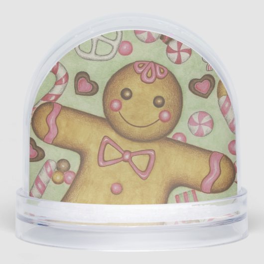 Christmas Candy Gingerbread Cookies Snow Globe  (正面)