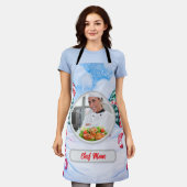 Christmas Candycane Personalized Chef Mom Photo エプロン (着用した状態)