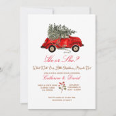 Christmas Car and Tree Gender Reveal Invitation 招待状 (正面)