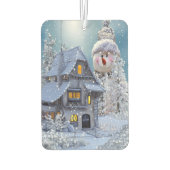 Christmas Car Decoration Winter White Snowman Blue カーエアーフレッシュナー (裏面)