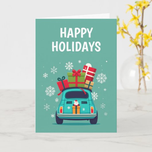 Christmas Car Holiday Card カード (黄色い花)