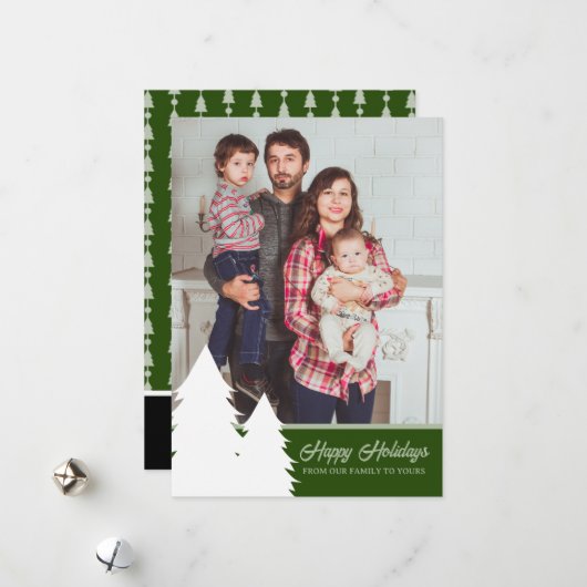 Christmas Card 2024 Green Tree Pattern  シーズンカード (正面/裏面インサイチュ)