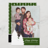 Christmas Card 2024 Green Tree Pattern  シーズンカード (正面/裏面)