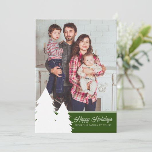 Christmas Card 2024 Green Tree Pattern  シーズンカード (スタンド正面)