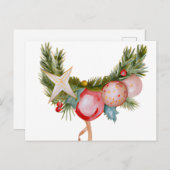 Christmas Card Best Wishes Christmas Ornatments Fe ポストカード (正面/裏面)