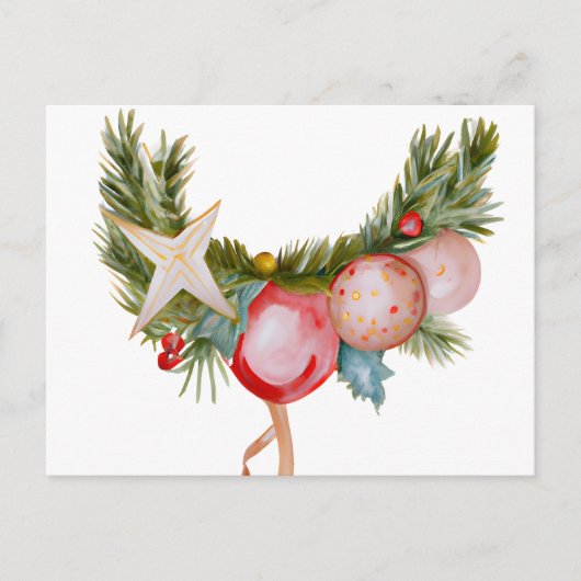 Christmas Card Best Wishes Christmas Ornatments Fe ポストカード (正面)