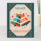 Christmas Card - Christmas Jingle Bells and Stars カード (正面)