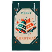 Christmas Card - Christmas Jingle Bells and Stars スモールペーパーバッグ (正面)