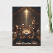 Christmas Card Come let us adore Him カード (正面)