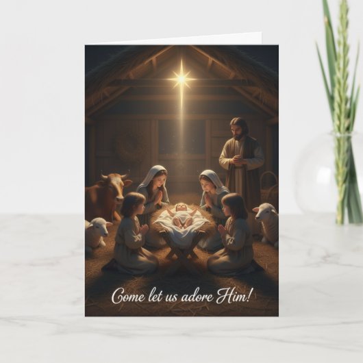 Christmas Card Come let us adore Him カード (正面)