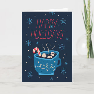 Christmas Card Cup of Cocoa with Candy Cane シーズンカード
