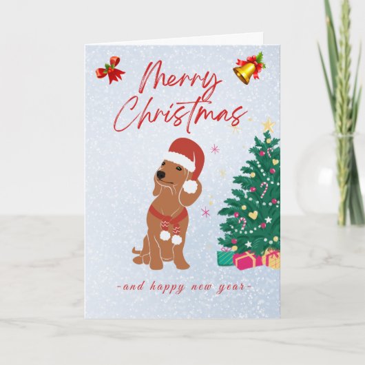 Christmas Card Dachshund カード (正面)