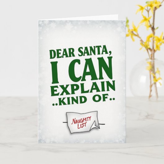 Christmas Card Dear Santa I Can Explain Kind Of カード (黄色い花)