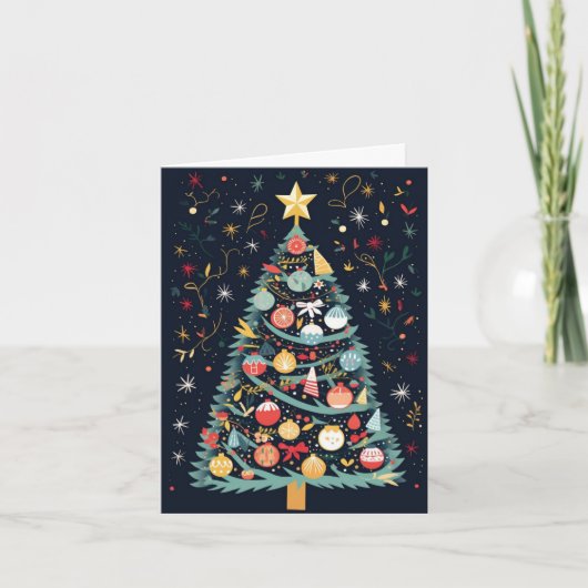 Christmas Card - Decorative Christmas Tree シーズンカード (正面)