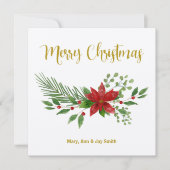 Christmas card design with Poinsettia Design (正面)