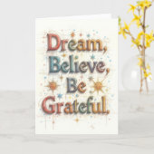 Christmas Card - Dream, Believe, Be Grateful (A) カード (黄色い花)