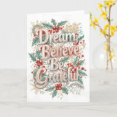 Christmas Card - Dream, Believe, Be Grateful (B) カード (黄色い花)