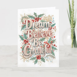 Christmas Card - Dream, Believe, Be Grateful (B) カード
