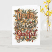 Christmas Card - Dream, Believe, Be Grateful (D) カード (黄色い花)