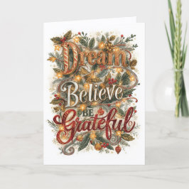 Christmas Card - Dream, Believe, Be Grateful (D) カード