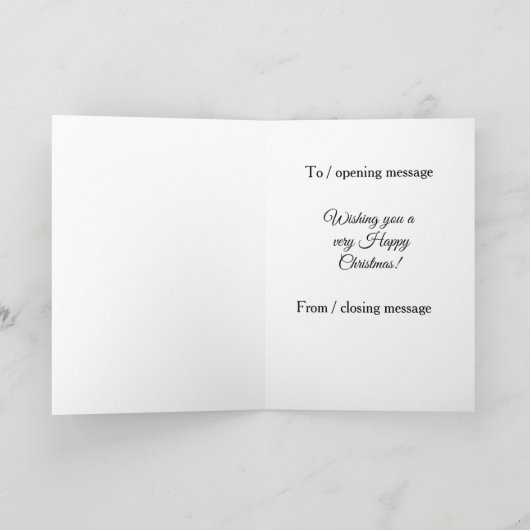 Christmas card -  Elf stealing Santa's digger  カード (内部)