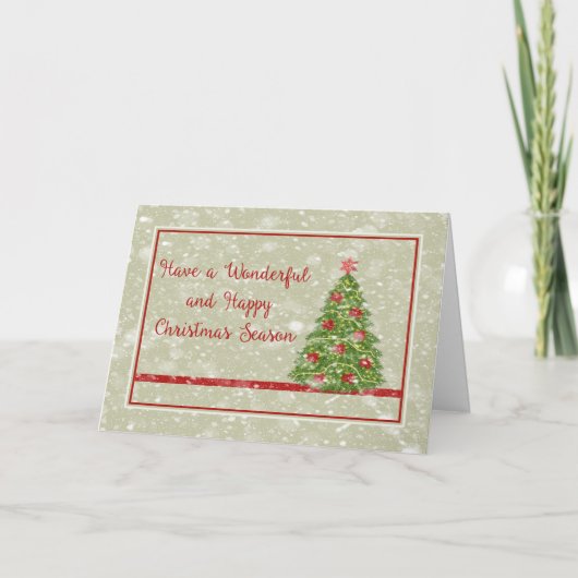 Christmas Card for Anyone Light Green & Tree カード (正面)