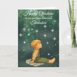 Christmas Card for Grandson – Starry Night  カード